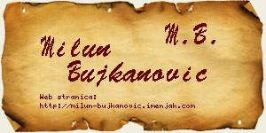 Milun Bujkanović vizit kartica